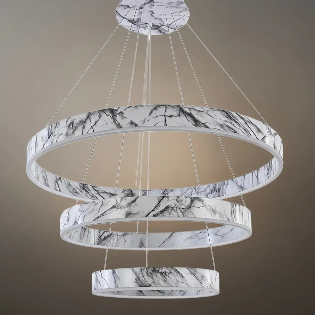 Contemporary Tiered Circular Chandelier -- Marble